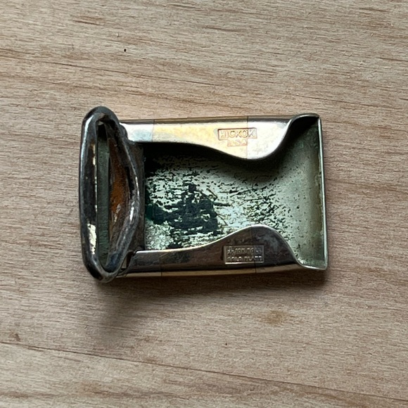 VINTAGE Hickok gold plated L belt buckle stamped